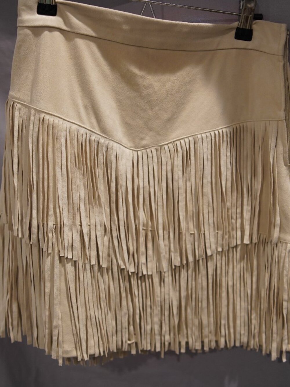 Women's Faux Suede Fringe Skirt